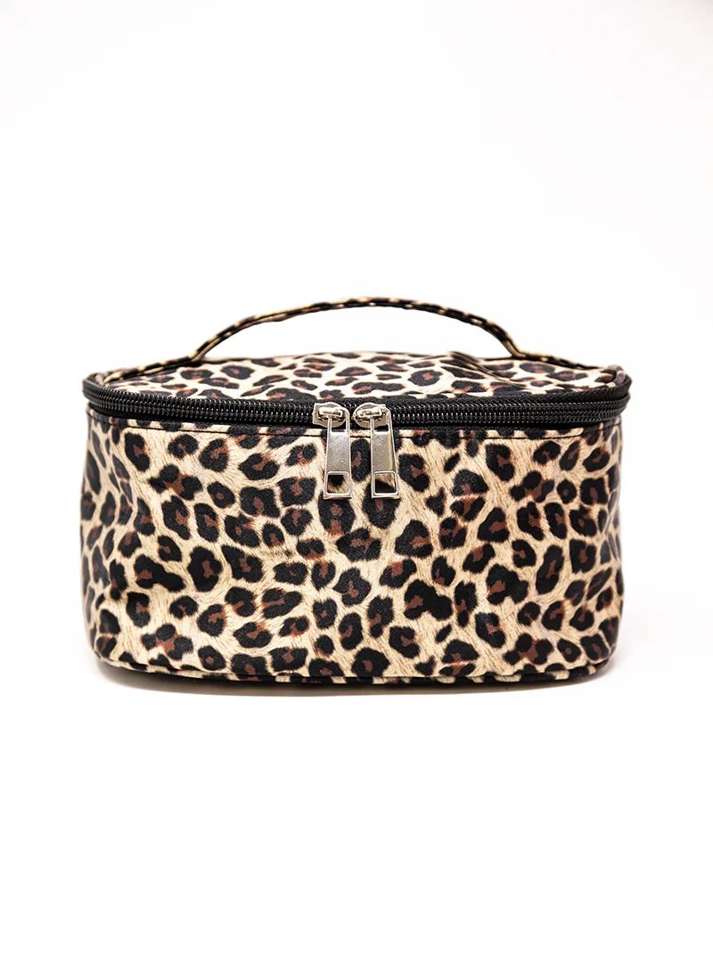 Familiar Style Brown Animal Print Makeup Bag DOORBUSTER | Pink Lily