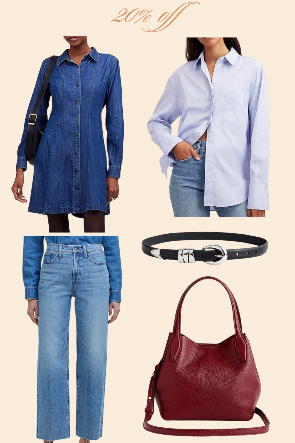 Madewell is 20% off! Here are some of my top picks. Love the belt and the red tote handbag. Use code LTK20  

Micquelle’s Must Haves, over 50, closet staples, capsule wardrobe.



#LTKxMadewell #LTKSaleAlert #LTKOver40