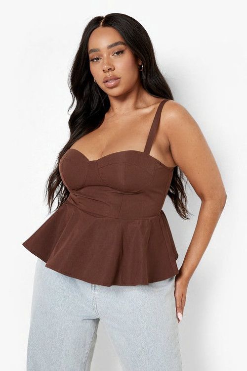 Plus Peplum Corset Camisole | Boohoo.com (US & CA)