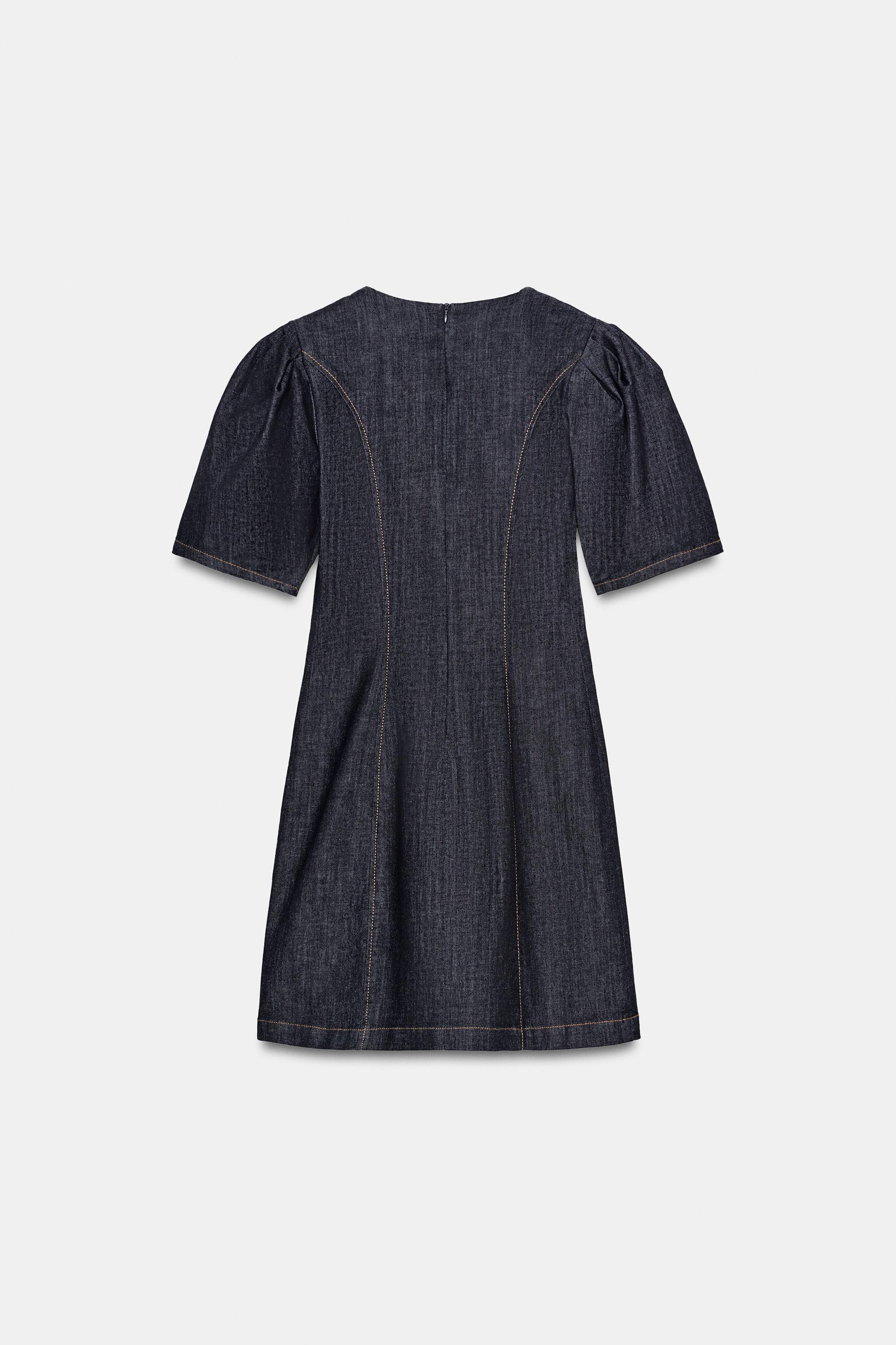 Z1975 PUFF SLEEVE MINI DENIM DRESS | Zara Canada