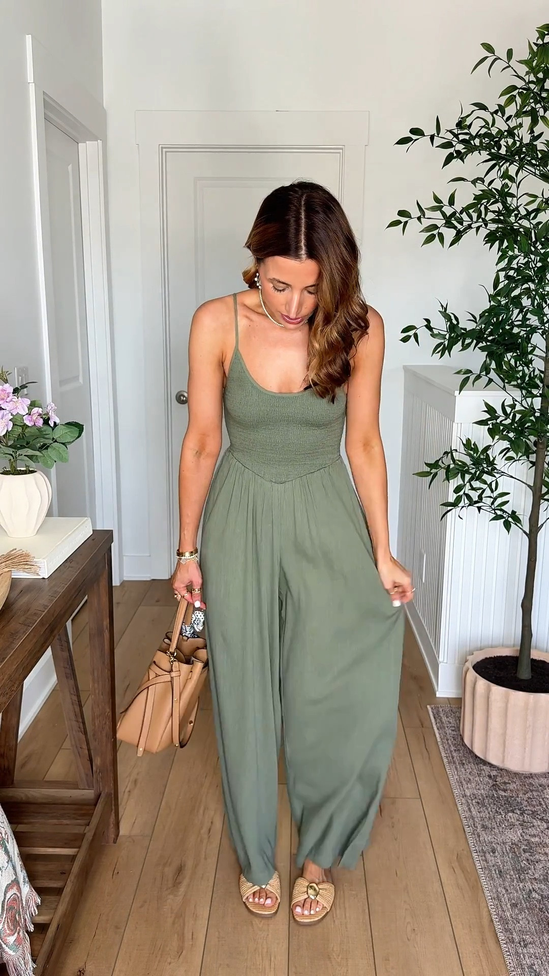 Aerie new arrivals. Vacation outfit. Resort wear. Vacation outfits. Resort outfits. New spring outfits from Aerie. Swimsuit coverups. Tropical vacation. Wide leg jumpsuits. Beach vacation. Wearing XXS in jumpsuit and XS in denim jacket. 

#LTKootd #LTKSwim #LTKTravel