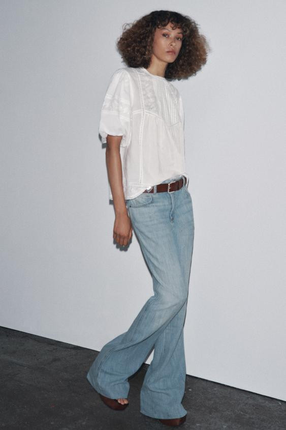 ZW COLLECTION EMBROIDERED ROMANTIC BLOUSE | Zara US