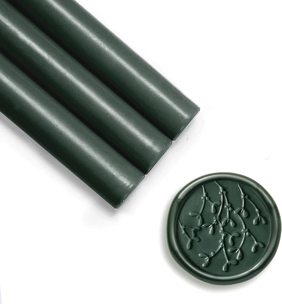 UNIQOOO Forest Green Christmas Fir Glue Gun Sealing Wax Sticks for Wax Seal Stamp - Great for Wed... | Amazon (US)