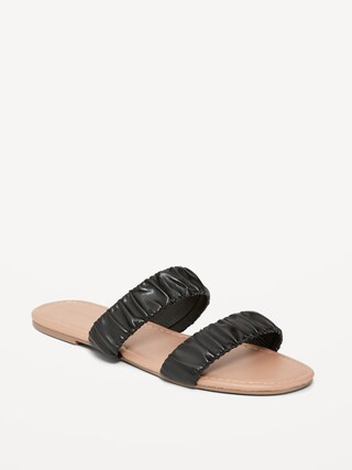 Faux-Leather Ruched Sandals for Women | Old Navy (US)