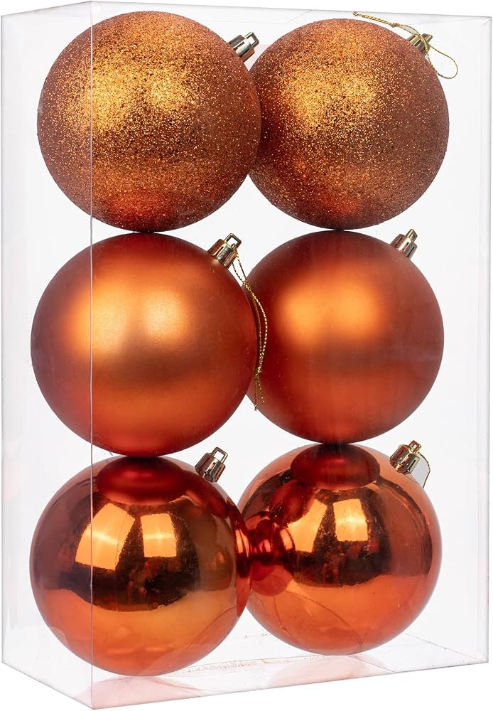 3.94" Orange Christmas Balls Ornaments 6 Pcs Shatterproof Christmas Ornaments Set Halloween Balls... | Amazon (US)