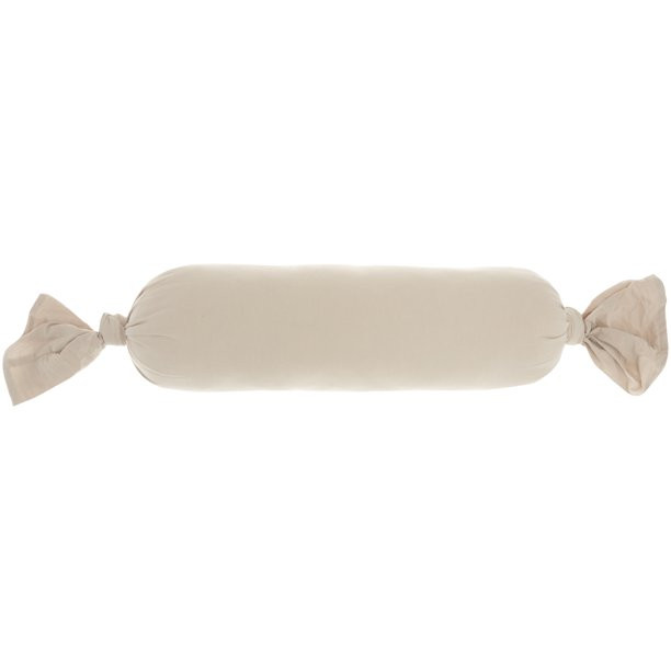 Nourison Life Styles Knotted Bolster Beige Decorative Throw Pillow , 6" X 20" | Walmart (US)