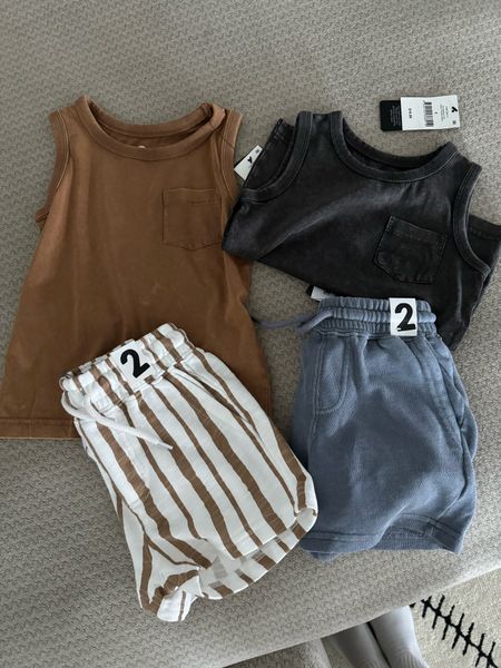 New finds for Asher! Tanks are 2 for $20 and so are the shorts. 

#LTKfindsunder50 #LTKsalealert #LTKkids