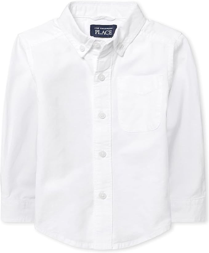 The Children's Place Baby Boys Long Sleeve Oxford Button Down Shirt | Amazon (US)