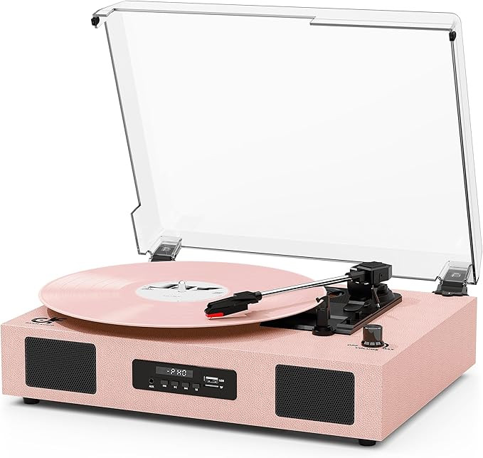 Vinyl Record Player Vintage Wireless Bluetooth Record Player with Enhanced Speakers, USB Recordin... | Amazon (US)