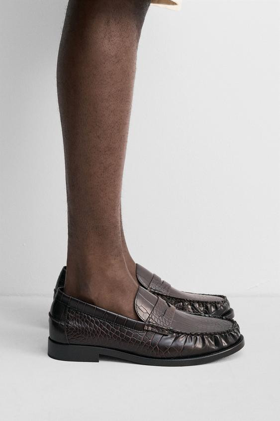 CROCODILE-EFFECT LOAFERS | Zara US