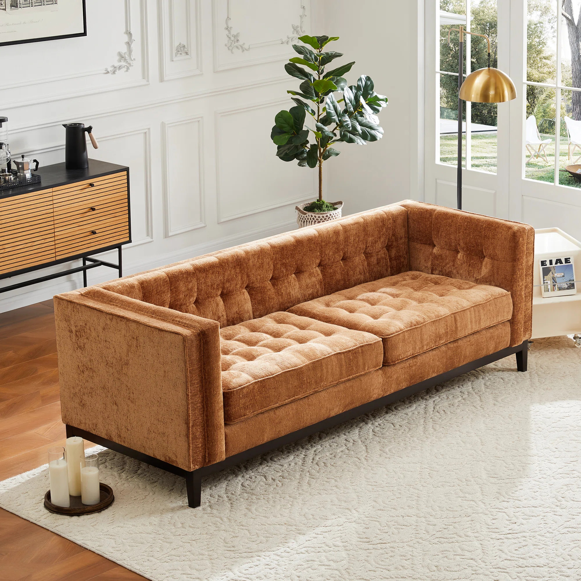 91'' Chenille Velvet Living Room Sofa | Wayfair North America