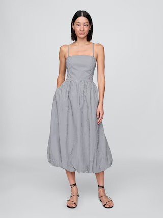 Poplin Gingham Bubble Midi Dress | Gap | Gap (US)