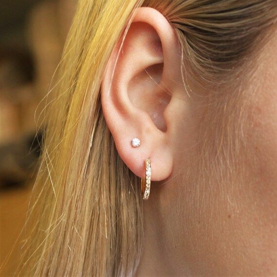 Earrings Set of 2, Stud Earrings & Hoops, Gold Earrings, Hoop Earrings, Hoops, Gifts for her, Bri... | Etsy (US)