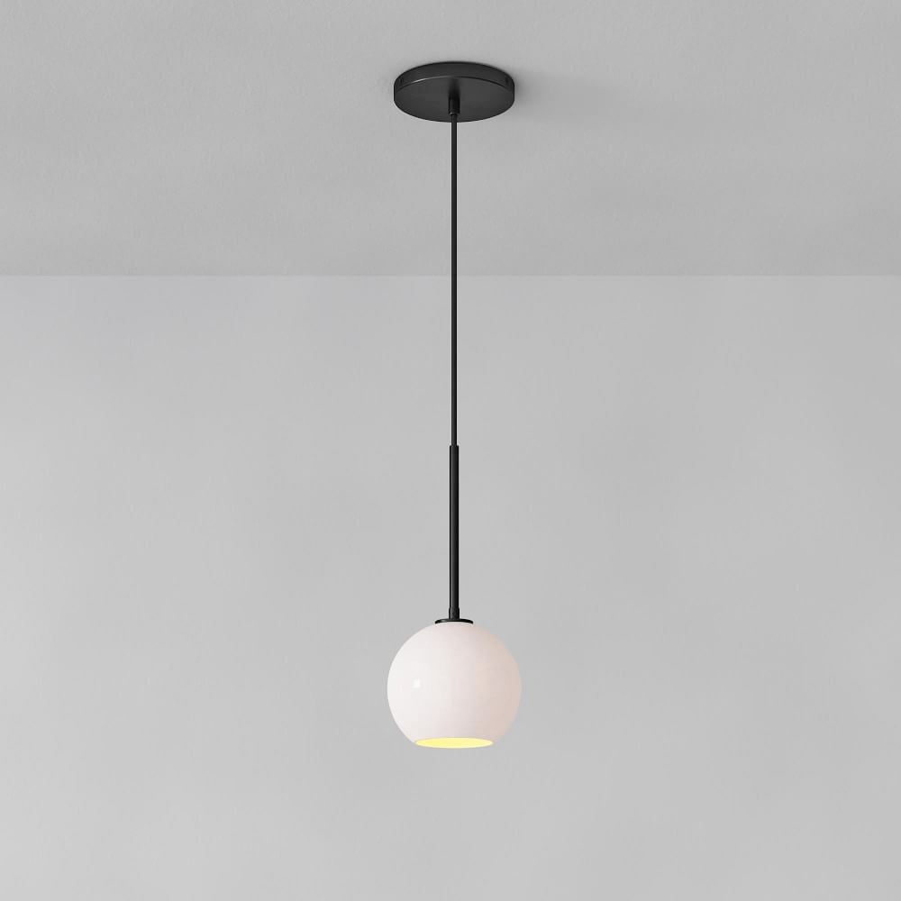 Sculptural Glass Globe Pendant - Milk | West Elm (US)