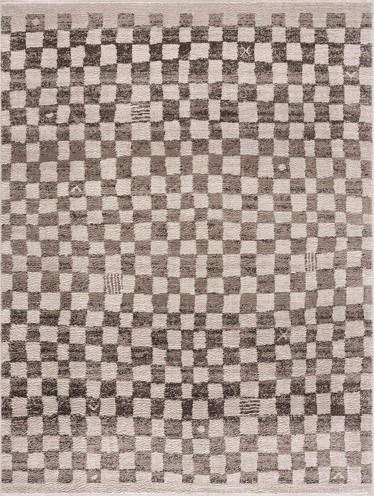 Benjy Farmhouse Area Rug - Cream, Charcoal - 5'3" x 7' | Amazon (US)