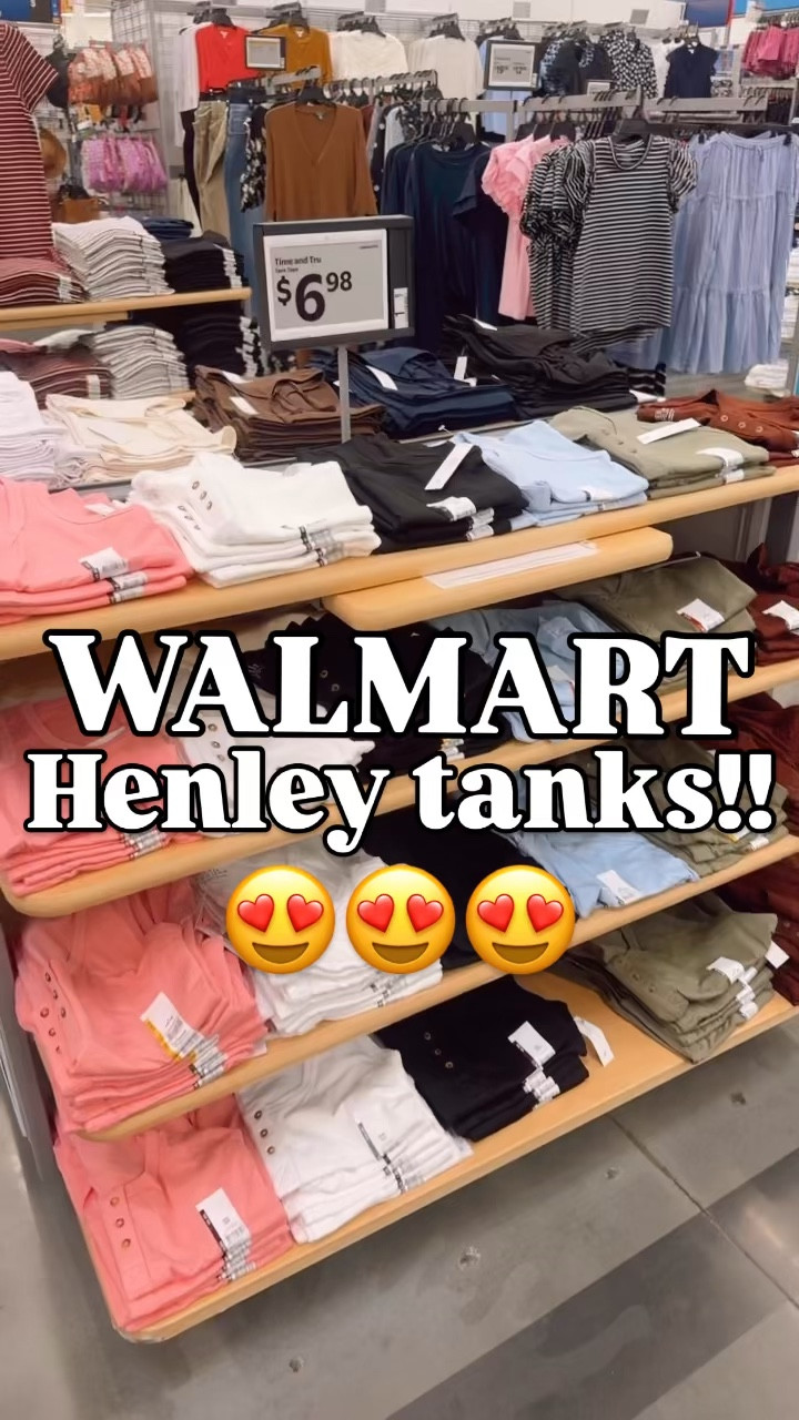 Under $7 and so many color options!! 🙌

Button Henley tanks
Walmart

#walmartpartner #afforɗablefashion #summerstyle #tanktops #styleonabudget 