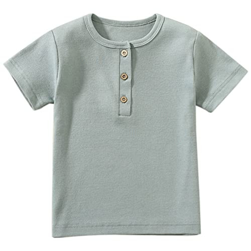 HahaNice Toddler Short Sleeve Henley Shirt Boys Ribbed T-Shirt | Amazon (US)