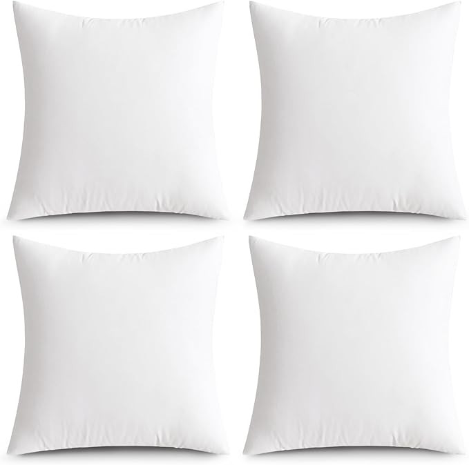MIULEE Pack of 4 22x22 Inch Outdoor Pillow Inserts Waterproof Decorative Throw Pillow Insert, Squ... | Amazon (US)