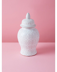 12in Ceramic Temple Jar With Lid | HomeGoods