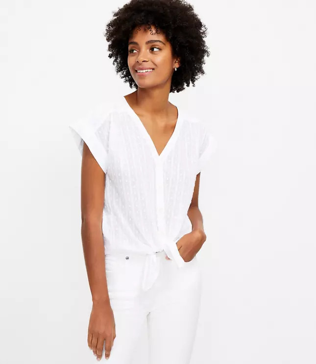 Clip V-Neck Shirt | LOFT