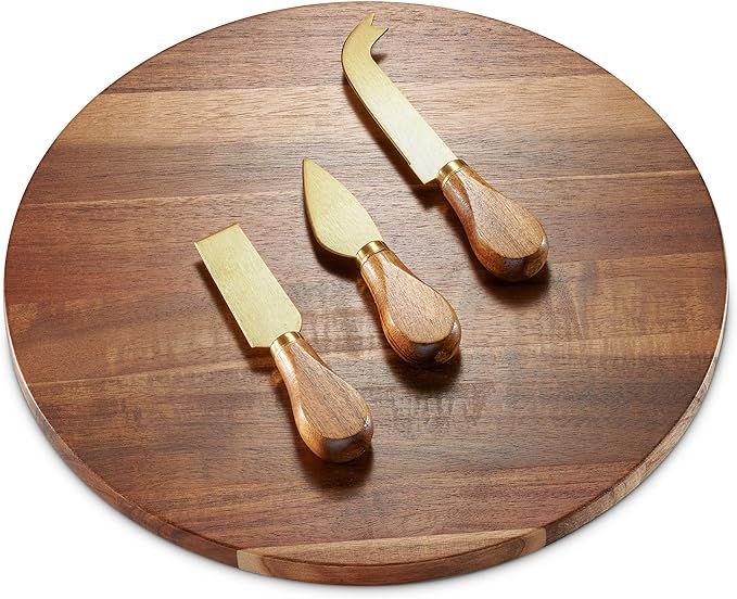 Godinger Cheese Board and Knife Set, Charcuterie Boards for Meat, Acacia Wood Cheese Boards with ... | Amazon (US)