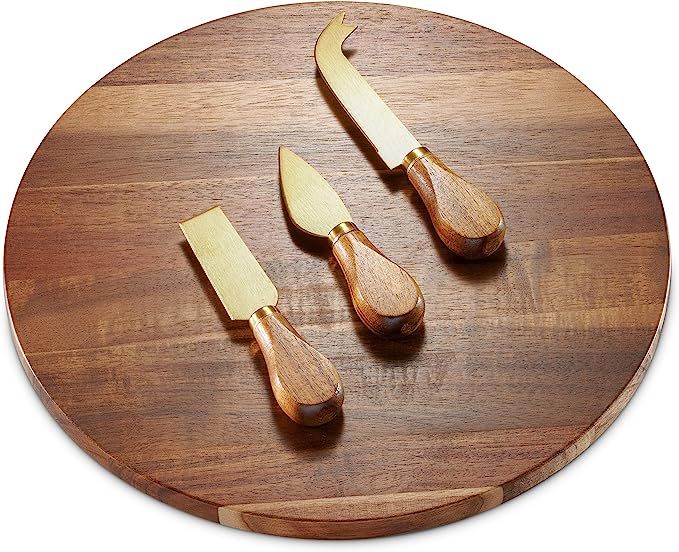 Godinger Cheese Board and Knife Set, Charcuterie Boards for Meat, Acacia Wood Cheese Boards with ... | Amazon (US)