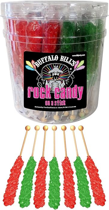 Buffalo Bills Christmas Rock Candy On A Stick (36-ct tub green and red rock candy crystal sticks) | Amazon (US)