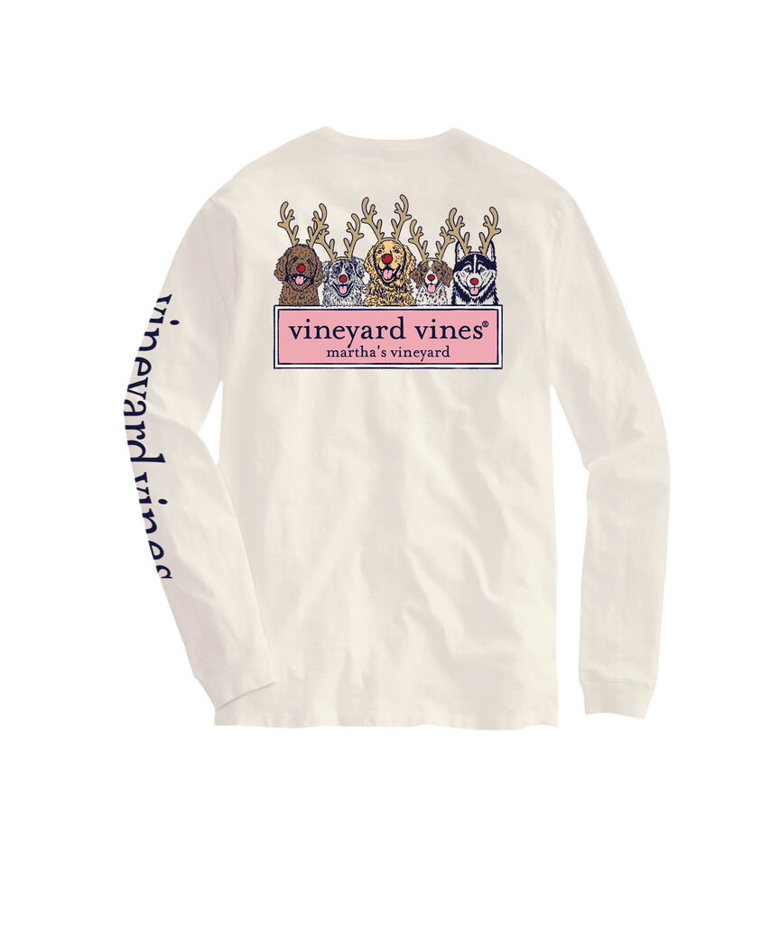 OUTLET Women's Reindeer Pups Logo Box Long-Sleeve Tee | vineyard vines
