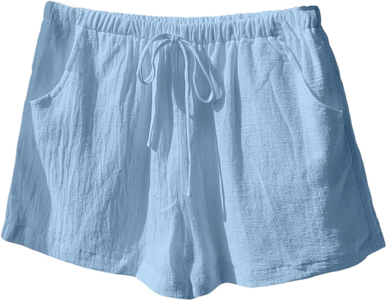Floerns Women's Elastic Waist Double Layered Linen Shorts Knot Front Casual Loose Shorts | Amazon (US)