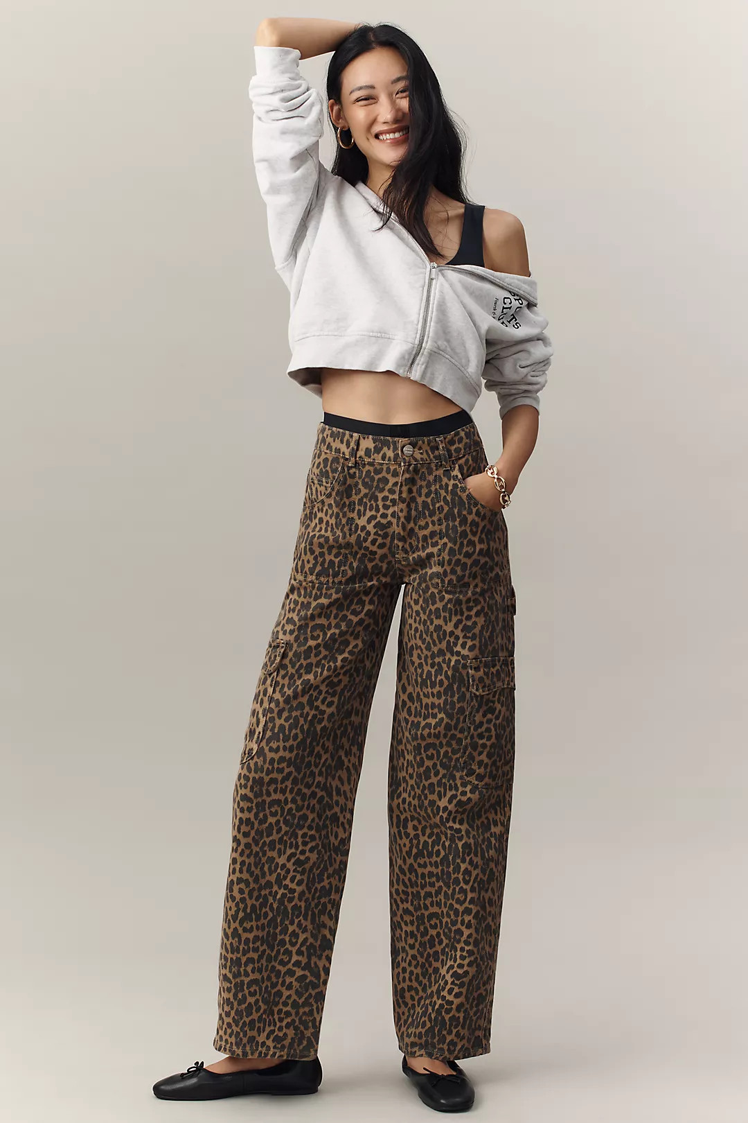 Damson Madder Dion Leopard Carpenter Cargo Pants | Anthropologie (US)
