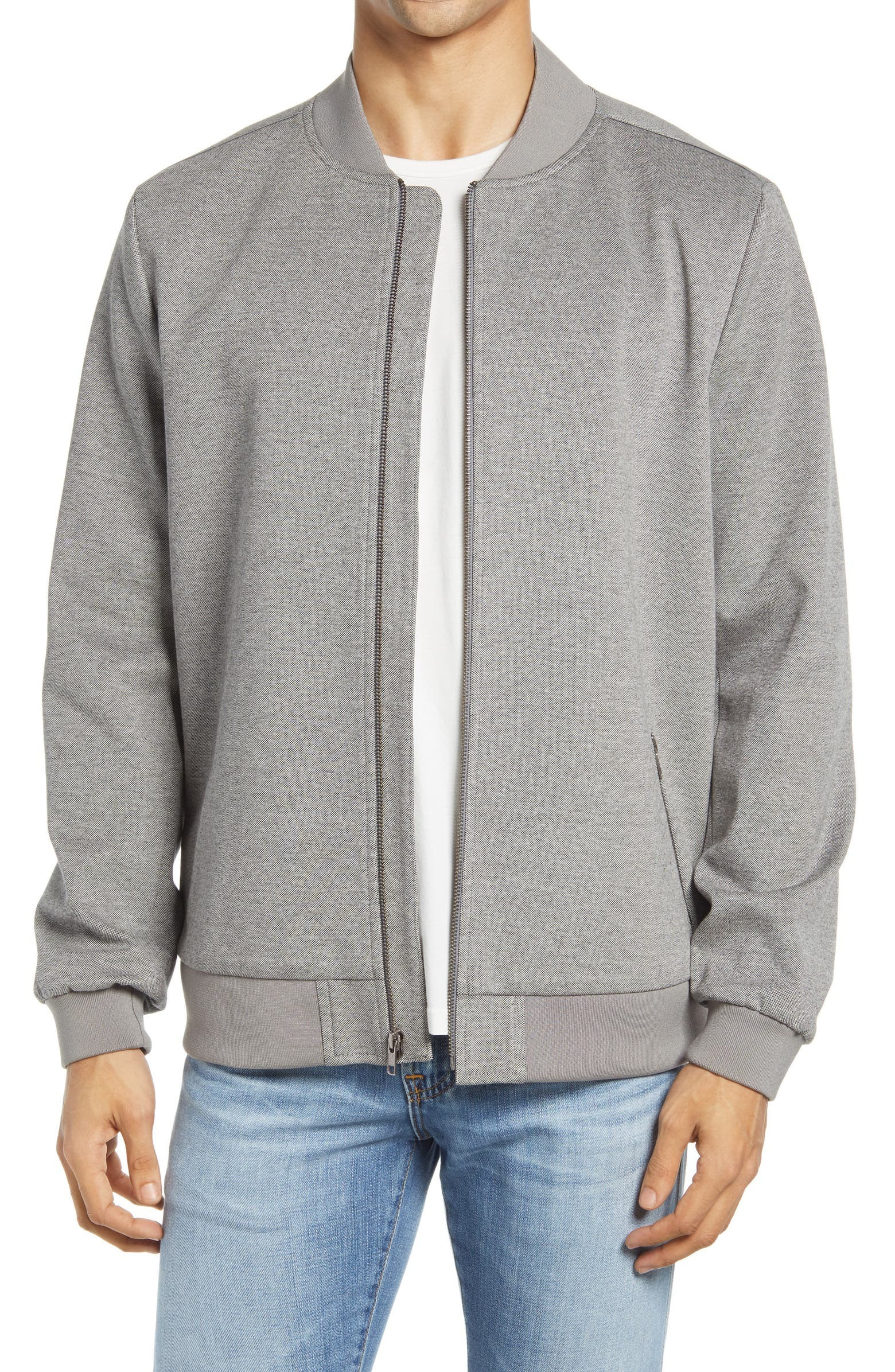Bird's Eye Ponte Knit Bomber Jacket | Nordstrom