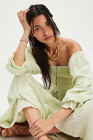 Dahlia Embroidered Maxi Dress | Free People (Global - UK&FR Excluded)