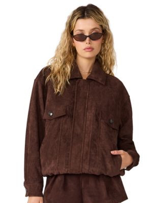 Women's Henson Faux-Suede Bomber Jacket | Macy's
