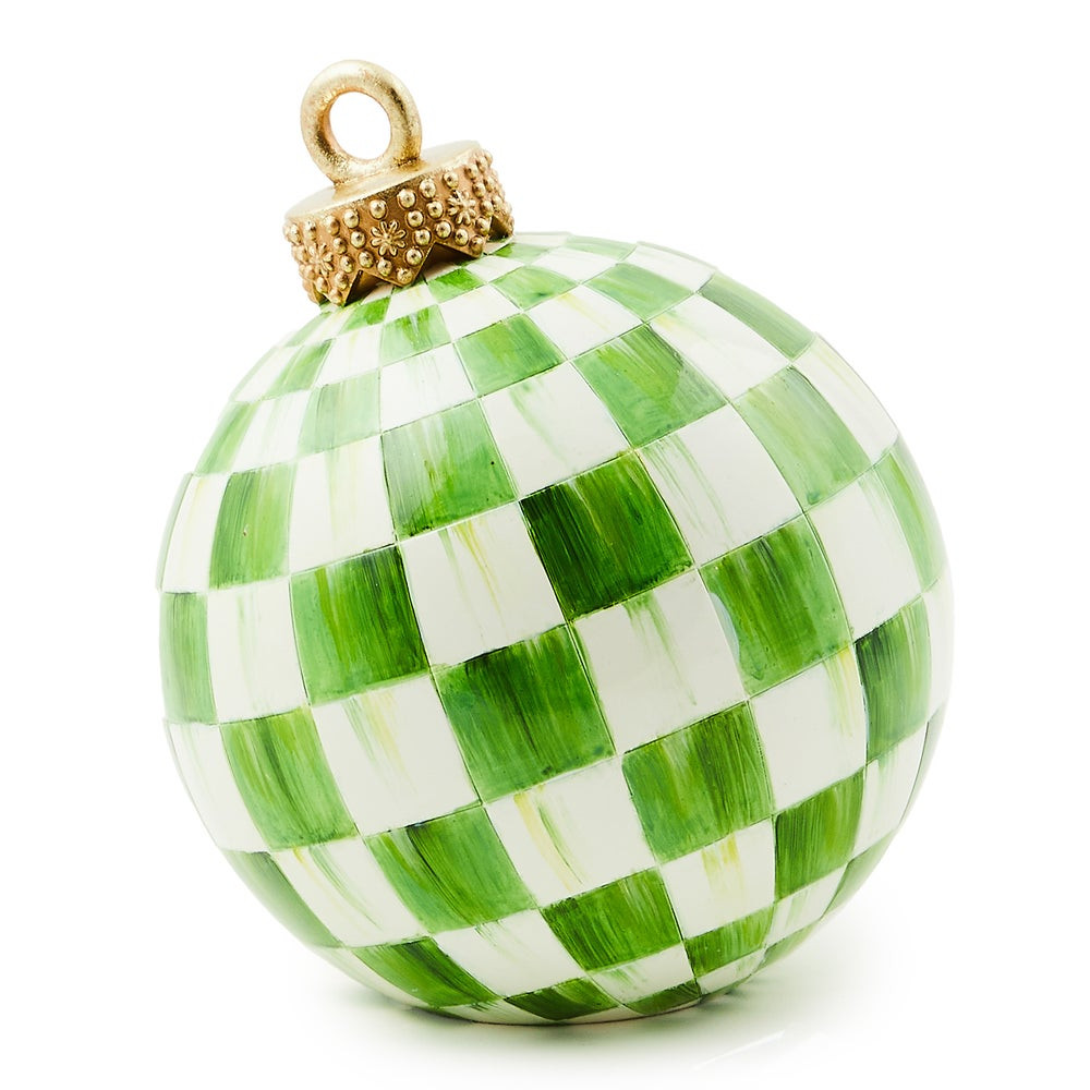 Light Green Check Tabletop Ornament | MacKenzie-Childs