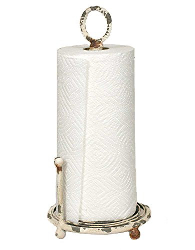 Colonial Tin Works Paper Towel Holder Kitchen Supplies, 15" tall and 7" diameter, vintage white | Amazon (US)