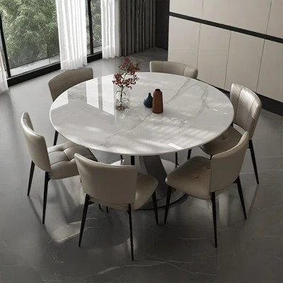 Modern Simple Faux Marble Round Dining Table Set | Wayfair North America