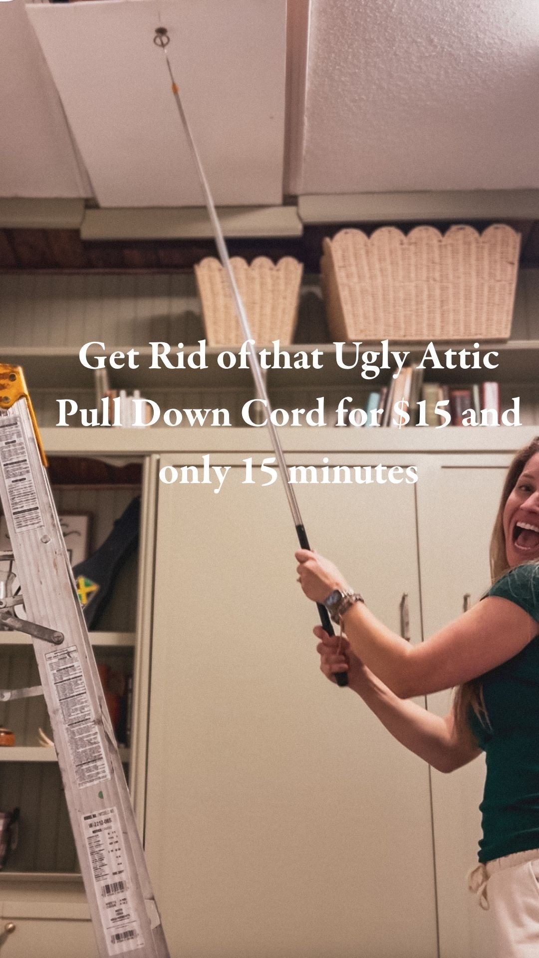 Fix that ugly attic pull down cord for $15 and 15 minutes of time. Let’s make our houses pretty, one little project at a time! 
Attic/home renovation/gold attic pull down/ discount diy/ historic home 

#LTKHome #LTKOver40 #LTKFindsUnder50
