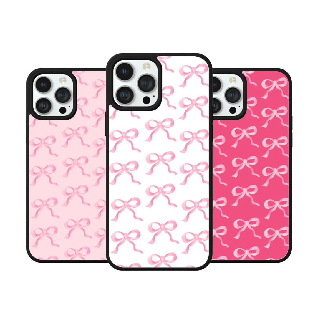 Pink Bow Coquette Durable Phone Case Suitable for All iPhone Models Small Gift Gifts for Her - Et... | Etsy (US)