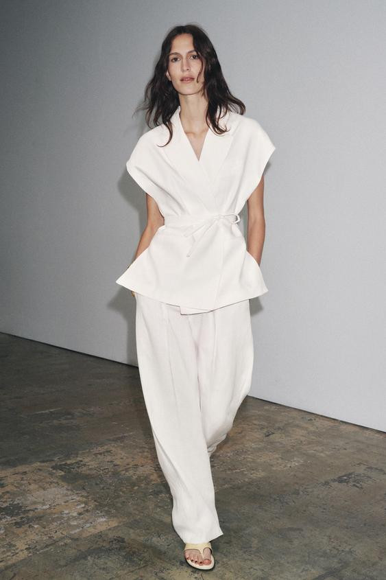 LINEN BLEND PLEATED TROUSERS ZW COLLECTION | Zara UK