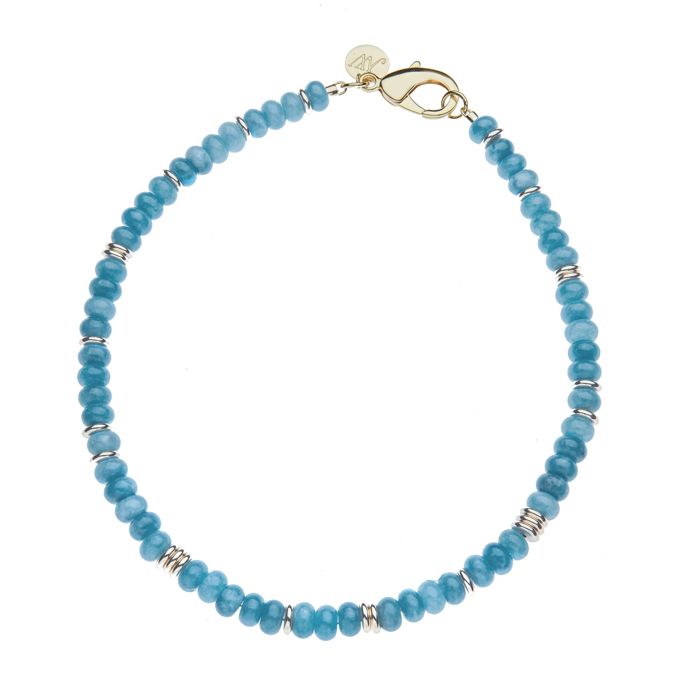 Gumdrop Beaded Necklace in Aqua | Jane Win