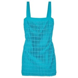 Jonathan Simkhai Artemis Dress Women's Size 10 Blue Crochet Mini Party Night Out | Poshmark