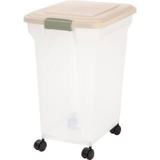 55 Qt. Airtight Pet Food Storage in Almond | The Home Depot