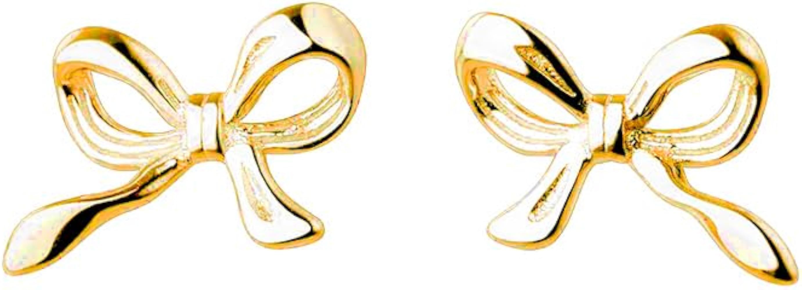 14K Gold Plated Sterling Silver Post  Bow Stud Earrings Party Jewelry Christmas Gifts for Women | Amazon (US)