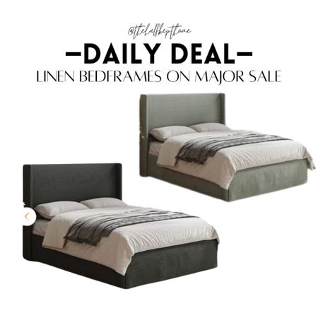 Linen bed frames available in all sizes! Under $250! Sale on bedroom furniture, bed, linen, upholstered bed, primary bedroom, decor, spring sale. 

#LTKSeasonal #LTKsalealert #LTKhome