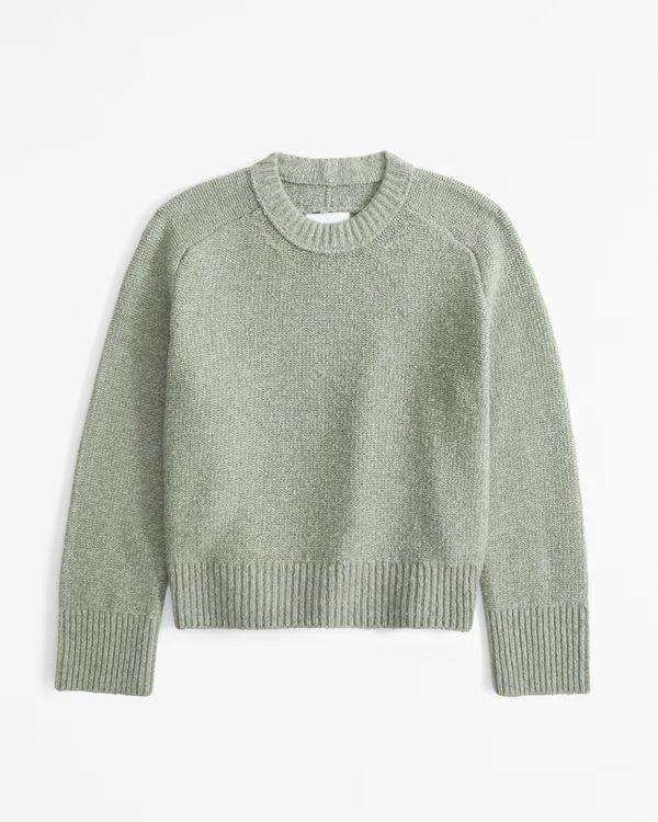 The A&F Madeline Textural Crew Sweater | Green Sweater | Fall Sweaters  | Abercrombie & Fitch (US)