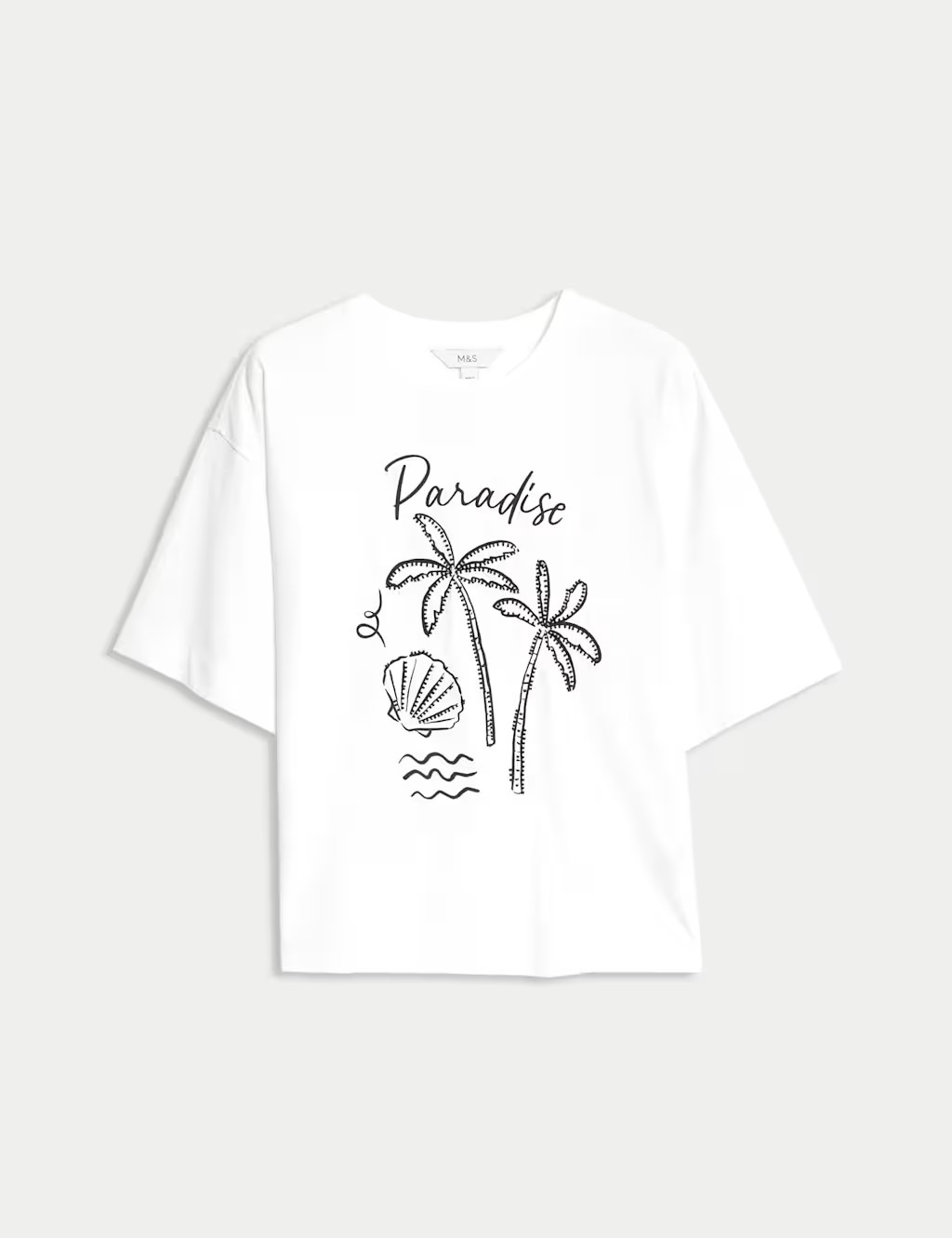 Pure Cotton Embellished T-Shirt | Marks & Spencer (UK)