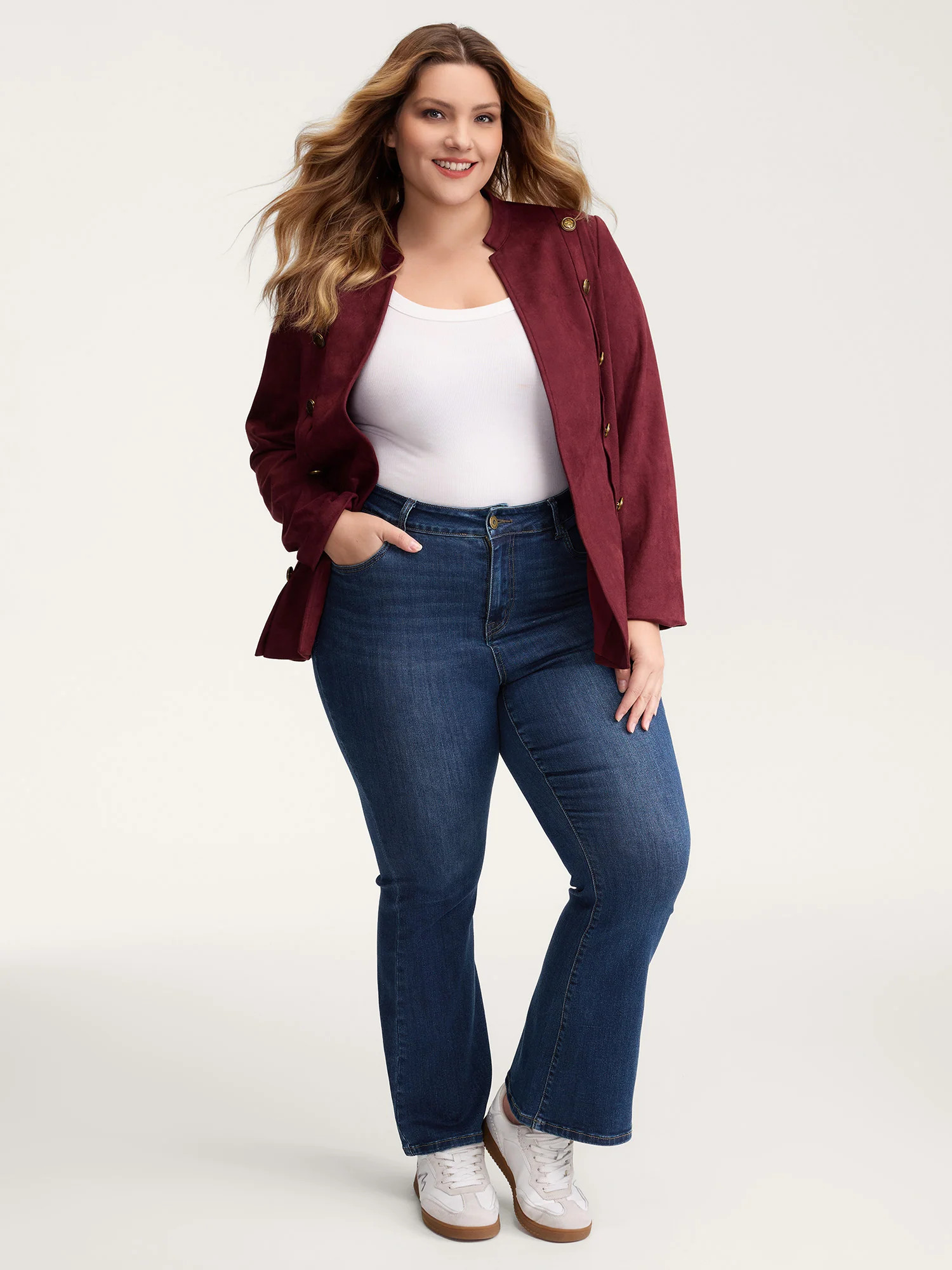 Supersoft Stretchy Mid-Rise Bootcut Jeans | Bloomchic