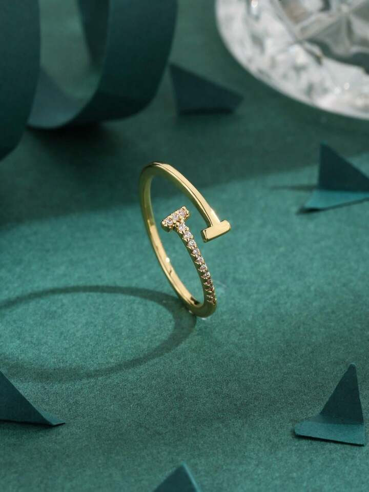 Cubic Zirconia Decor Cuff Ring | SHEIN