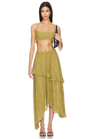 WeWoreWhat Lace Ruffle Skirt in Willow from Revolve.com | Revolve Clothing (Global)
