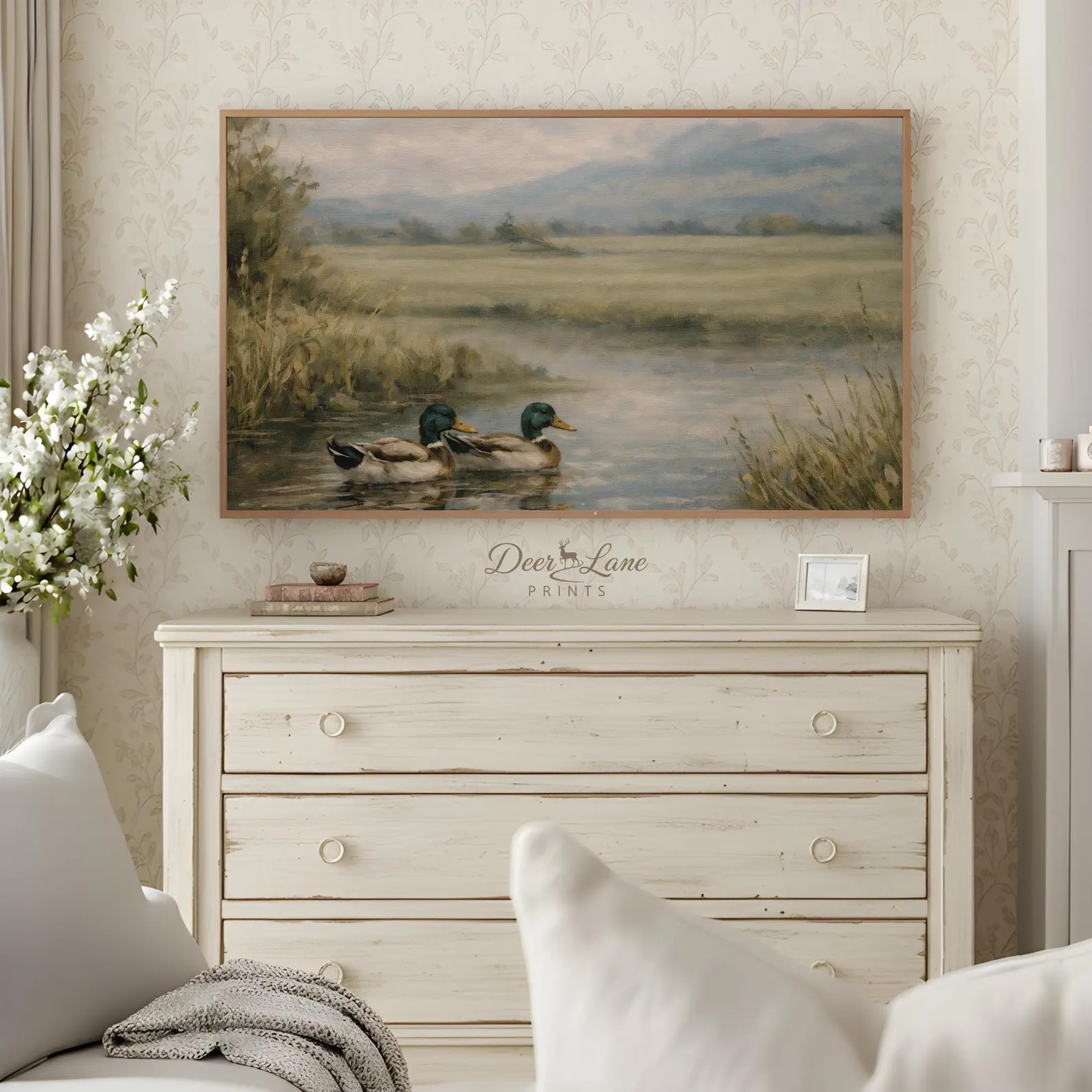 Vintage Mallard Ducks Frame TV Art, Country Duck Pond Oil Painting, Landscape TV Screensaver - Et... | Etsy (US)
